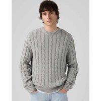 Levi's Laurel Cable Knit Crew Neck Jumper Grey