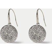 M&S Crystal Circle Drop Earrings Silver