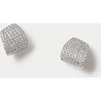 M&S Platinum Curve CZ Stud Earring Silver