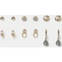 Per Una Per Una 6 Pack Mixed Metal Stud Earrings Gold Mix