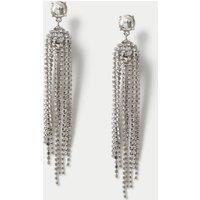 M&S BC Statement Cupchain Ball Drop Earrings Silver