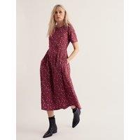 Seasalt Cornwall Floral Scoop Neck Midi Waisted Dress Red Mix