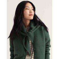 Seasalt Cornwall Pure Cotton Knitted Triangle Scarf Green