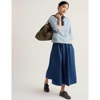 Seasalt Cornwall Pure Cotton Midi A-Line Skirt Blue