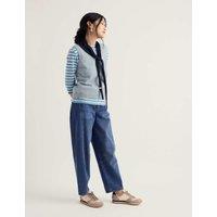 Seasalt Cornwall Merino Wool Rich Fitted Knitted Vest Blue