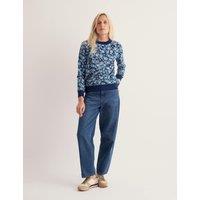 Seasalt Cornwall Pure Cotton Floral Relaxed Sweatshirt Blue Mix