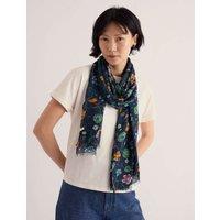 Seasalt Cornwall Modal Rich Floral Scarf Navy Mix