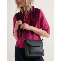 Seasalt Cornwall Leather Cross Body Bag Dark Green
