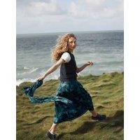 Seasalt Cornwall Jersey Geometric Midi A-Line Skirt Blue Mix