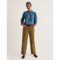 Seasalt Cornwall Denim Relaxed Frill Detail Shirt Blue