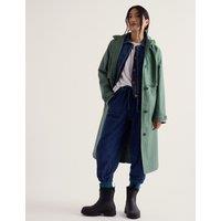 Seasalt Cornwall Pure Cotton Waterproof Relaxed Trench Coat Green