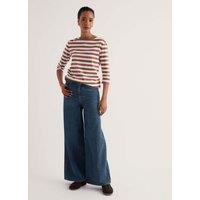 Seasalt Cornwall Pure Cotton Striped Relaxed Tunic Purple Mix