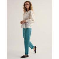 Seasalt Cornwall Cotton Rich Tapered Ankle Grazer Trousers Light Blue