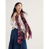 Seasalt Cornwall Modal Rich Floral Scarf Pink Mix