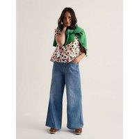 Seasalt Cornwall Pure Cotton Floral Lace Detail Top White Mix
