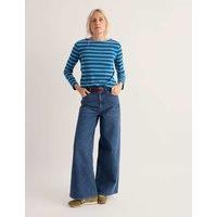 Seasalt Cornwall Pure Cotton Striped Top Blue Mix
