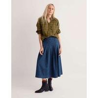Seasalt Cornwall Pure Cotton Checked Ruffle Blouse Green Mix