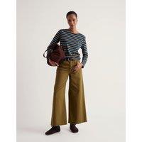 Seasalt Cornwall Pure Cotton Striped Crew Neck Top Blue Mix
