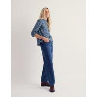 Seasalt Cornwall Jersey Ditsy Floral Notch Neck Top Blue Mix