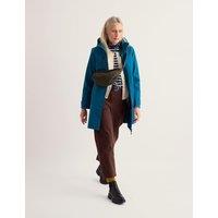 Seasalt Cornwall Waterproof Hooded Longline Rain Jacket Teal