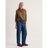 Seasalt Cornwall Pure Cotton Foral Collared Shirt Green Mix