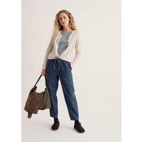 Seasalt Cornwall Cotton Rich Floral Round Neck Top Light Blue Mix