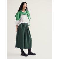 Seasalt Cornwall Cord Midi A-Line Skirt Green