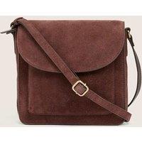 Seasalt Cornwall Suede Cross Body Bag Dark Brown