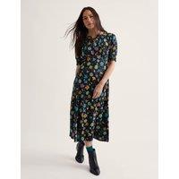 Seasalt Cornwall Cotton Modal Floral Notch Neck Midi Tea Dress Multi