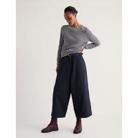 Seasalt Cornwall Pure Cotton Barrel Leg Trousers Navy