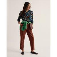 Seasalt Cornwall Jersey Floral Notch Neck Top Navy Mix