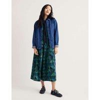 Seasalt Cornwall Pure Cotton Geometric Midaxi Tiered Dress Teal Mix