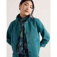 Seasalt Cornwall Pure Cotton Geometric Scarf Teal Mix