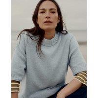 Seasalt Cornwall Cotton Blend Relaxed Jumper with Merino Wool Grey