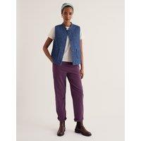 Seasalt Cornwall Cotton Rich Tapered Ankle Grazer Trousers Dark Purple