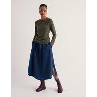 Seasalt Cornwall Jersey Crew Neck Top Dark Green