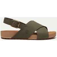 Timberland Malibu Waves Leather Flat Sandals Khaki Mix