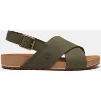 Timberland Malibu Waves Leather Flat Sandals Khaki Mix