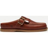 Timberland Classic Leather Boat Shoe Clog Mules Brown