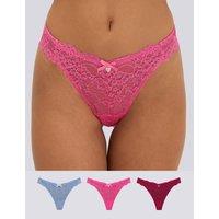 Boux Avenue 3 Pack Pure Cotton Thongs Multi