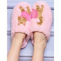 Boux Avenue Cat Teddy Fleece Mule Slippers Pink Mix