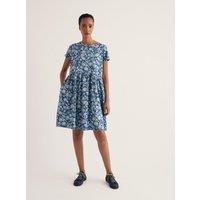 Seasalt Cornwall Pure Cotton Floral Knee Length Shift Dress Blue Mix