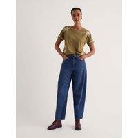 Seasalt Cornwall Pure Cotton Floral Embroidery Relaxed Top Dark Green Mix