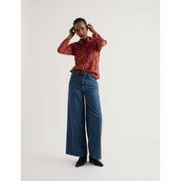 Seasalt Cornwall Pure Cotton Textured Floral Shirt Orange Mix
