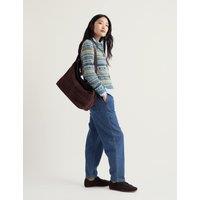 Seasalt Cornwall Pure Cotton Fair Isle Crew Neck Cardigan Blue Mix