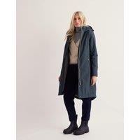 Seasalt Cornwall Waterproof Hooded Longline Raincoat Navy