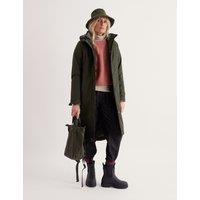 Seasalt Cornwall Waterproof Hooded Longline Raincoat Khaki