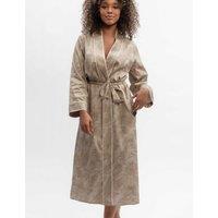 Cyberjammies Fable and Eve Cotton Modal Printed Dressing Gown Beige Mix
