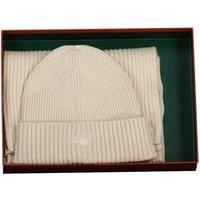 GANT Embroidered Scarf & Beane Hat Gift Set Cream