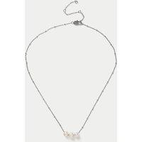 M&S Platinum Fresh Water Pearl Necklace Silver